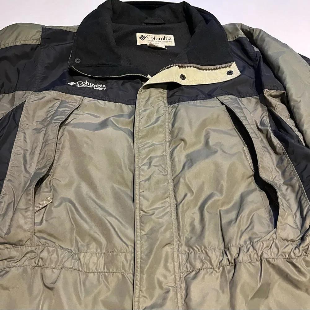 Columbia Men's Coat Large Black and Olive Green
